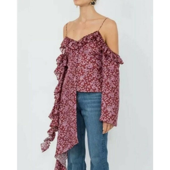 Magda Butrym Tops - MAGDA BUTRYM top xs 100% Silk DESIGNER Floral